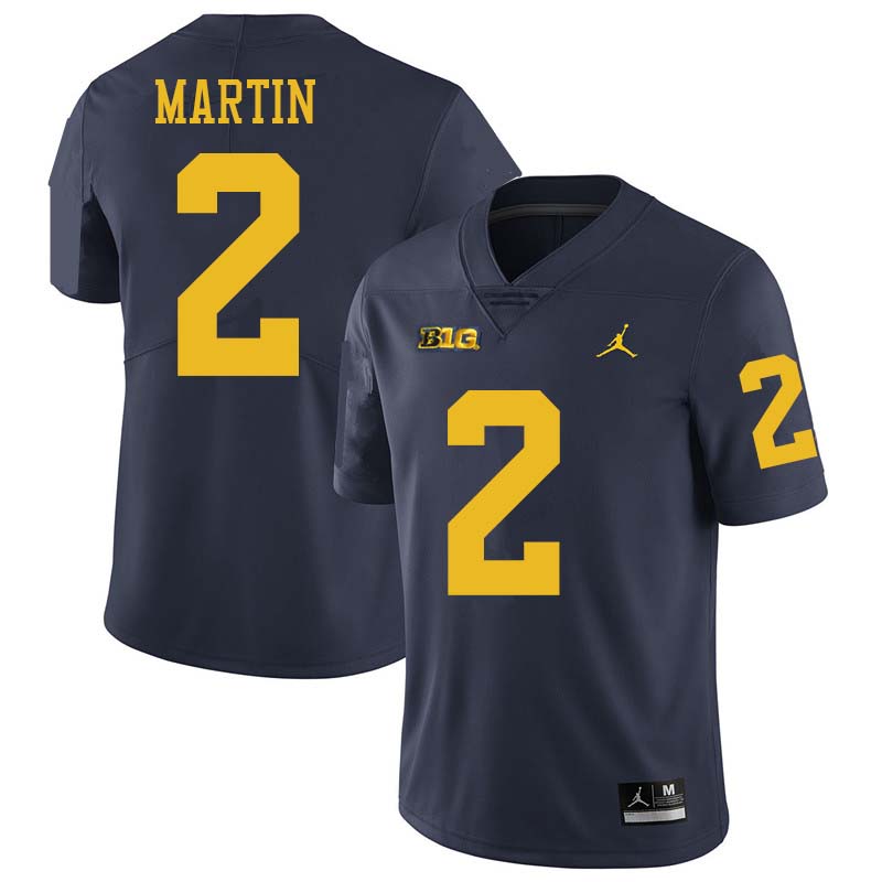 Jordan Brand Men #2 Oliver Martin Michigan Wolverines College Football Jerseys Sale-Navy - Click Image to Close
